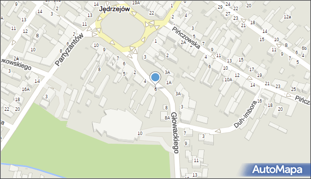 Jędrzejów, Głowackiego Bartosza, 6, mapa Jędrzejów