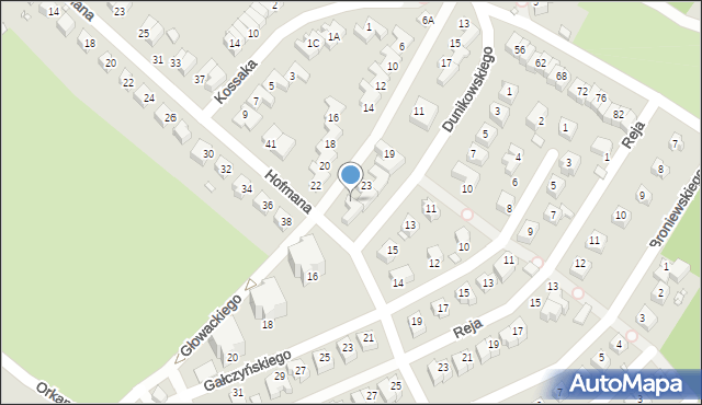 Jelenia Góra, Głowackiego Bartosza, 25, mapa Jelenia Góra