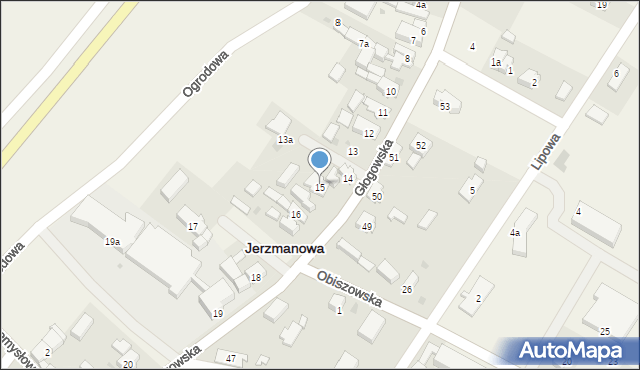 Jerzmanowa, Głogowska, 15, mapa Jerzmanowa