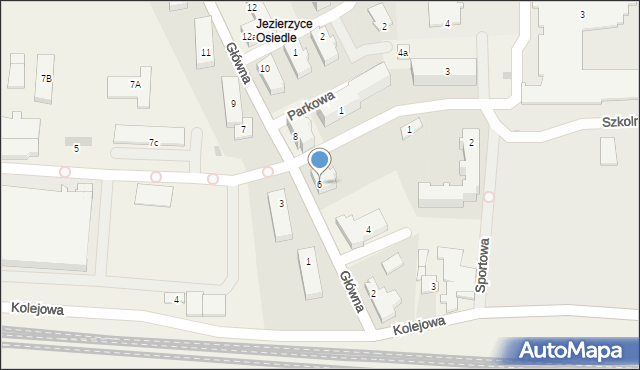 Jezierzyce, Główna, 6, mapa Jezierzyce