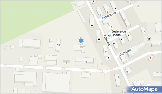 Jezierzyce, Główna, 7A, mapa Jezierzyce