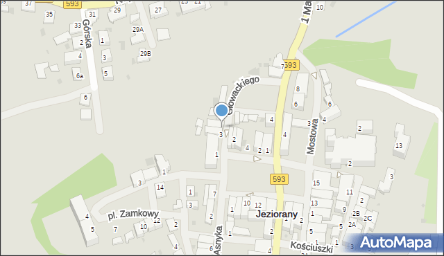 Jeziorany, Głowackiego, 5, mapa Jeziorany