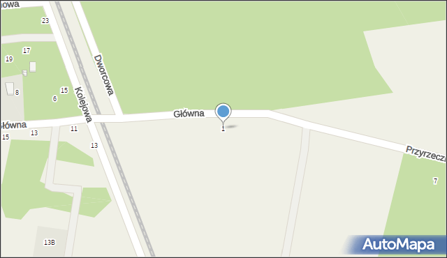 Jeziórko, Główna, 1, mapa Jeziórko