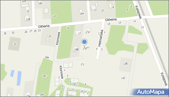 Jeziórko, Główna, 17d, mapa Jeziórko