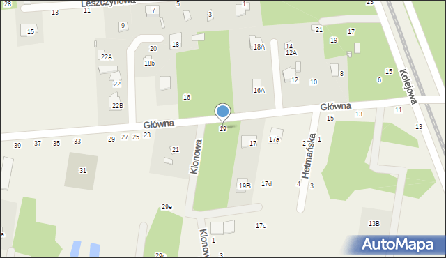 Jeziórko, Główna, 19, mapa Jeziórko