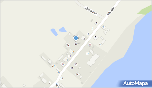 Józefkowo, Główna, 10, mapa Józefkowo