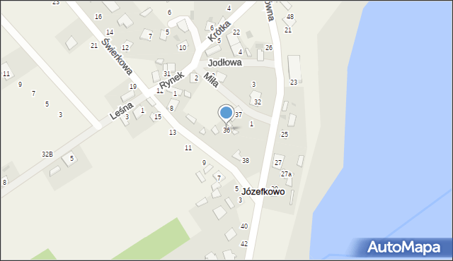 Józefkowo, Główna, 36, mapa Józefkowo
