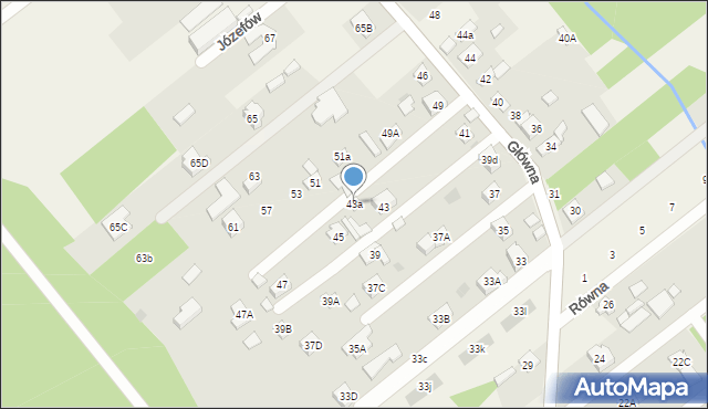 Józefów, Główna, 43a, mapa Józefów