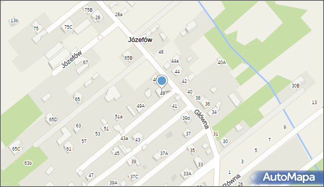 Józefów, Główna, 49, mapa Józefów