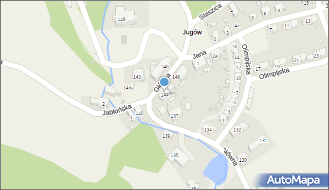 Jugów, Główna, 144, mapa Jugów