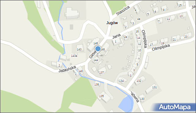 Jugów, Główna, 145, mapa Jugów