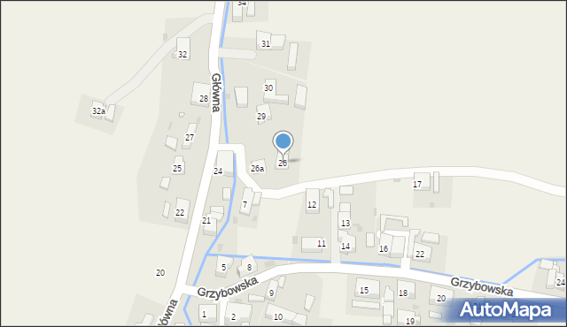 Jugów, Główna, 26, mapa Jugów