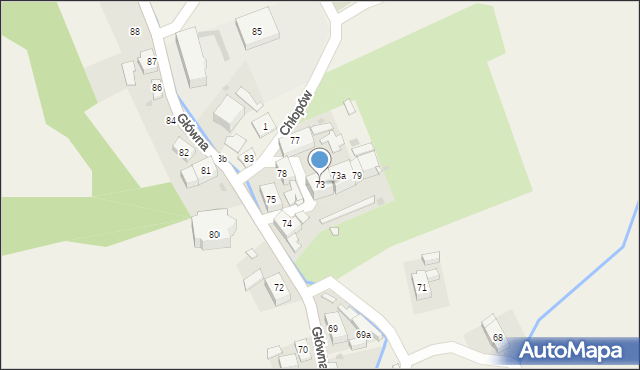 Jugów, Główna, 73, mapa Jugów