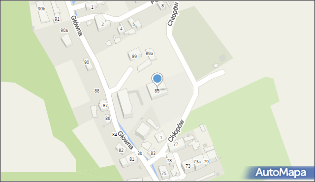Jugów, Główna, 85, mapa Jugów