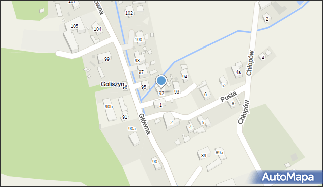 Jugów, Główna, 92, mapa Jugów