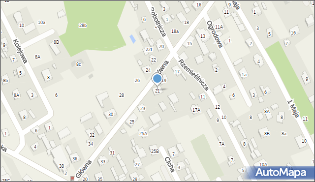 Justynów, Główna, 21, mapa Justynów