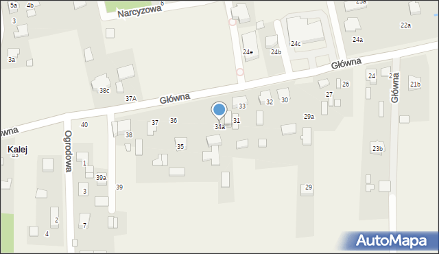 Kalej, Główna, 34a, mapa Kalej