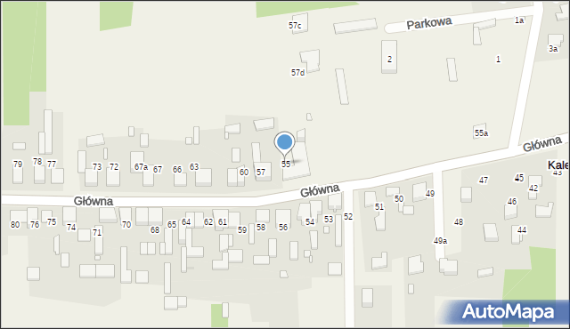 Kalej, Główna, 55, mapa Kalej