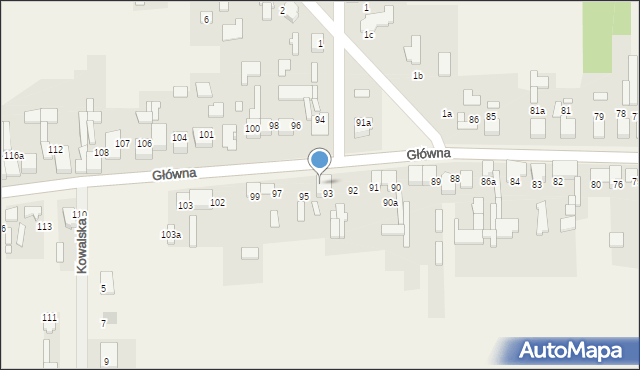 Kalej, Główna, 93a, mapa Kalej