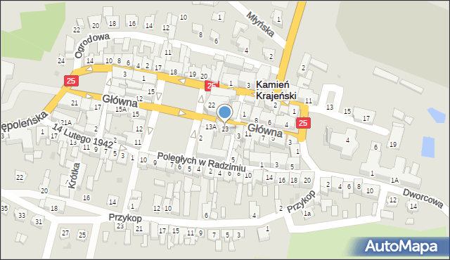 Kamień Krajeński, Główna, 13, mapa Kamień Krajeński
