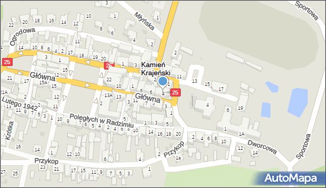 Kamień Krajeński, Główna, 4, mapa Kamień Krajeński