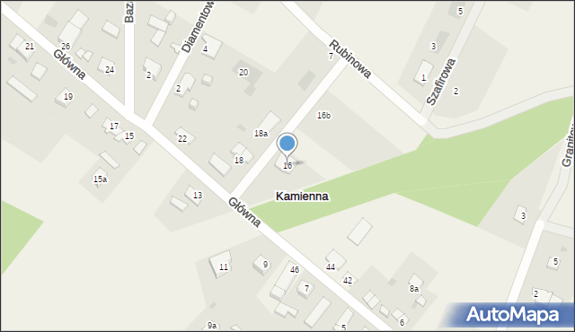 Kamienna, Główna, 16, mapa Kamienna