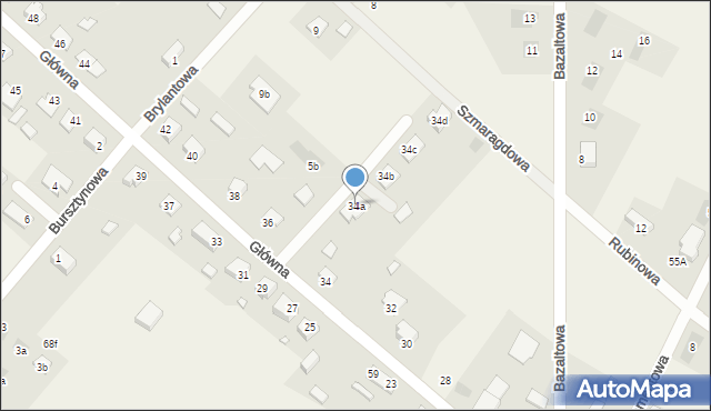 Kamienna, Główna, 34a, mapa Kamienna
