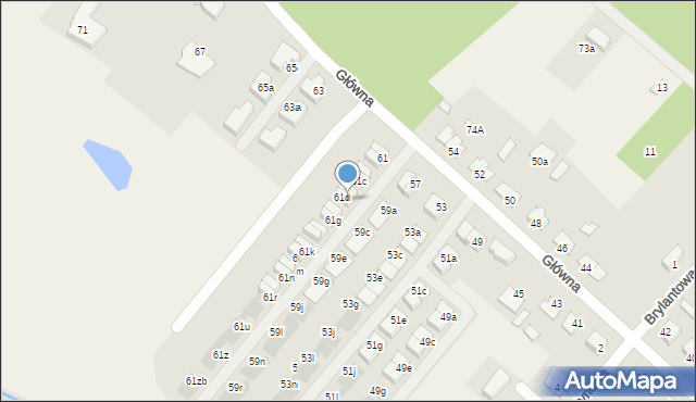 Kamienna, Główna, 61e, mapa Kamienna