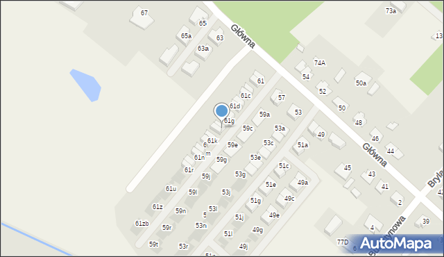 Kamienna, Główna, 61h, mapa Kamienna