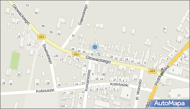 Kamieńsk, Głowackiego Bartosza, 34, mapa Kamieńsk