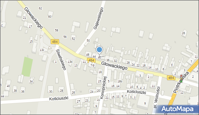 Kamieńsk, Głowackiego Bartosza, 40, mapa Kamieńsk