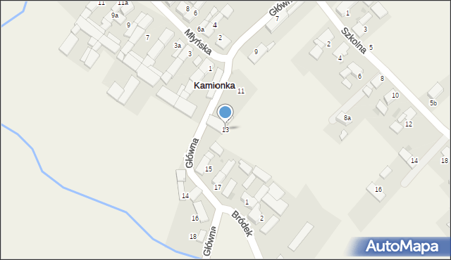 Kamionka, Główna, 13, mapa Kamionka
