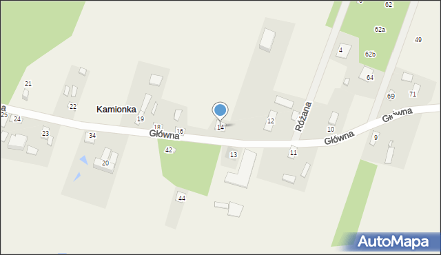 Kamionka, Główna, 14, mapa Kamionka