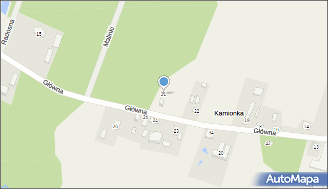 Kamionka, Główna, 21, mapa Kamionka