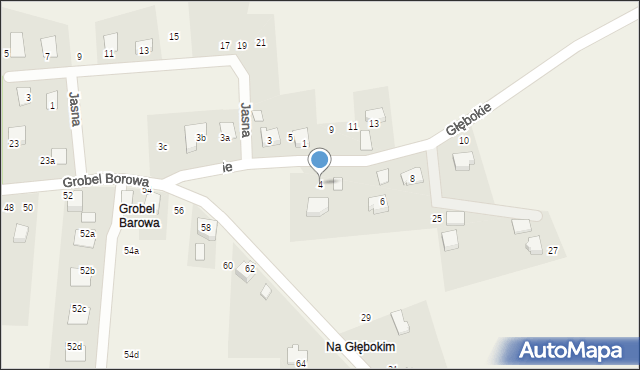 Kaniów, Głębokie, 4, mapa Kaniów