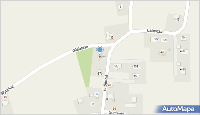 Kaniów, Głębokie, 40, mapa Kaniów