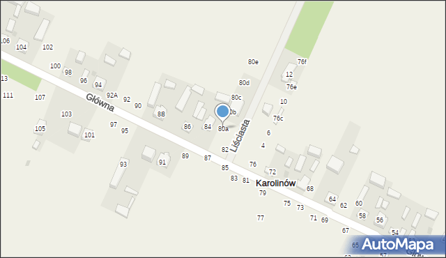 Karolinów, Główna, 80a, mapa Karolinów