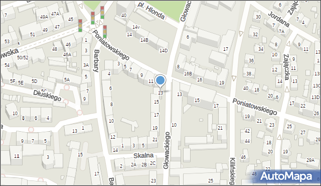 Katowice, Głowackiego Bartosza, 13, mapa Katowic