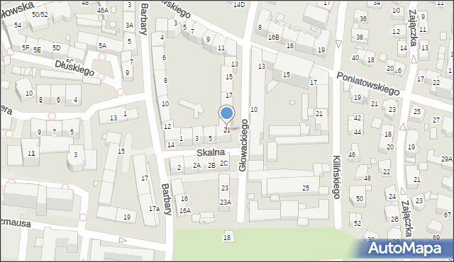 Katowice, Głowackiego Bartosza, 21, mapa Katowic