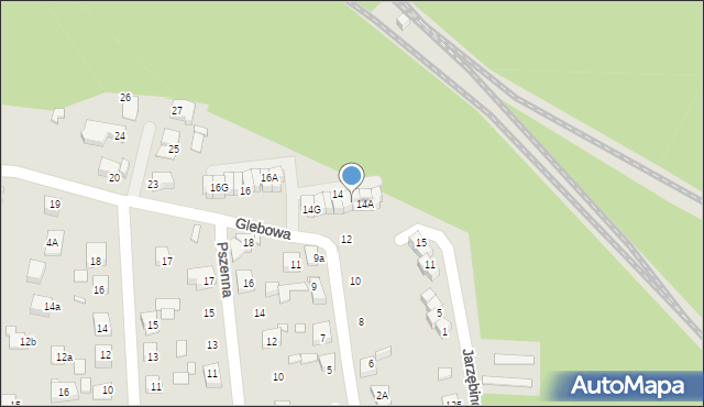 Katowice, Glebowa, 14B, mapa Katowic