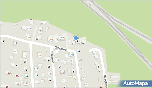 Katowice, Glebowa, 14D, mapa Katowic