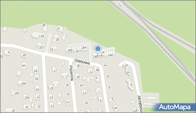 Katowice, Glebowa, 14F, mapa Katowic