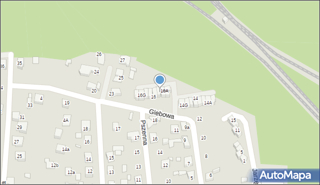 Katowice, Glebowa, 16B, mapa Katowic