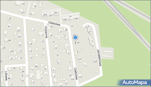 Katowice, Glebowa, 8, mapa Katowic