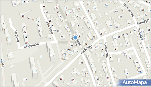 Katowice, Głogowska, 72, mapa Katowic