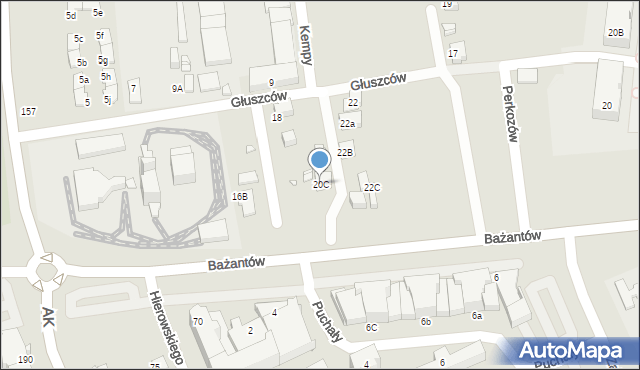 Katowice, Głuszców, 20C, mapa Katowic