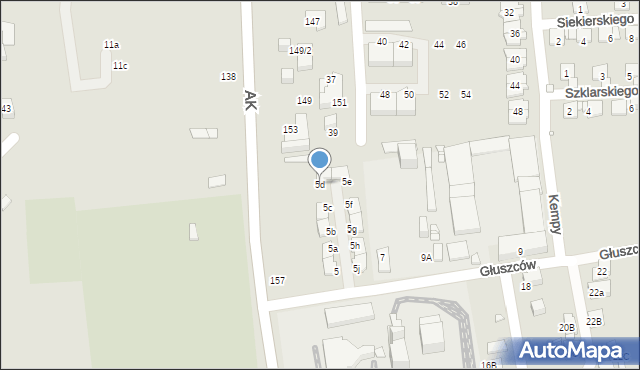 Katowice, Głuszców, 5d, mapa Katowic