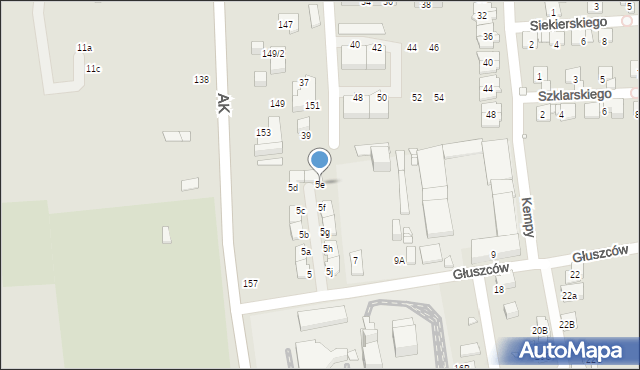 Katowice, Głuszców, 5e, mapa Katowic