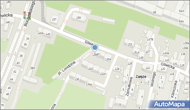 Katowice, Gliwicka, 130C, mapa Katowic