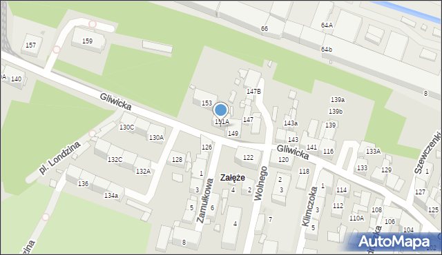 Katowice, Gliwicka, 151, mapa Katowic